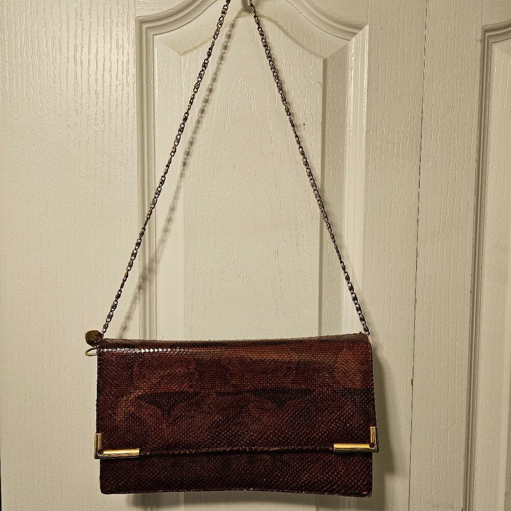 Vintage antique reptiles skin lady purse